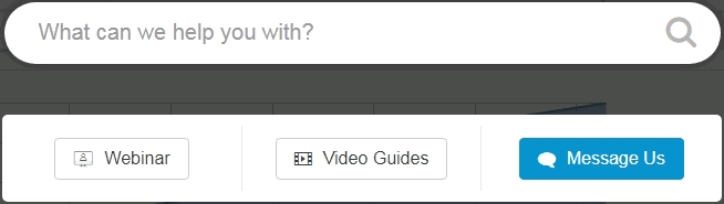 Tailwind Pinterest app schedulers support menu with options for webinar, video guides, or message us