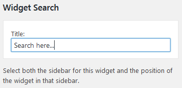 Wordpress Search Widget Option To Set Text Above Search Bar