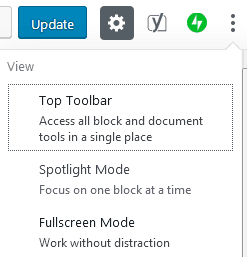 Hidden WordPress Gutenberg Features Fullscreen Distraction Free Mode Button