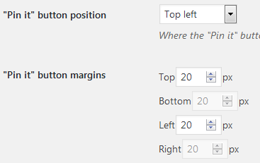 Jquery Pin It Button Settings To Adjust The Positioning Of The Pinterest Button
