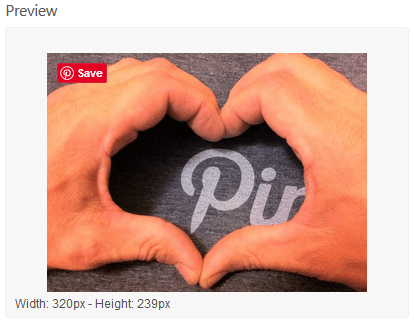 Preview Of The Pinterest Pin It Button Default Format