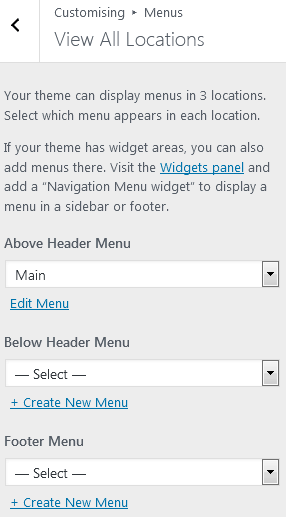 The Different Menu Navigation Options You Can Select To Set The Location