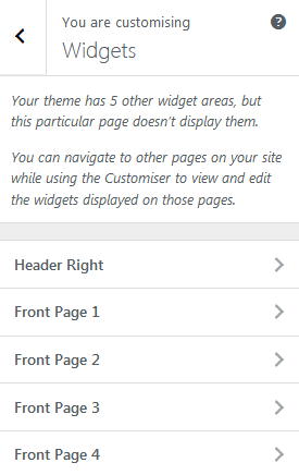 How To Use WordPress Widgets Using WordPress Customizer With Message About Widget Areas