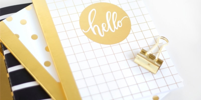 Gold And White WordPress Blogging Notebooks