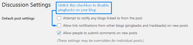 Enable Comments In WordPress And Disable Pingbacks Trackbacks And Notifying Other Blogs Of Linking